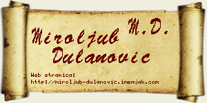 Miroljub Dulanović vizit kartica